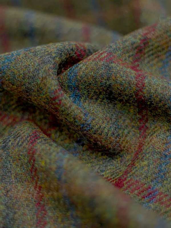 Harris Tweed Vestje "Wales" Met Revers In Red-Blue Check - Afbeelding 3