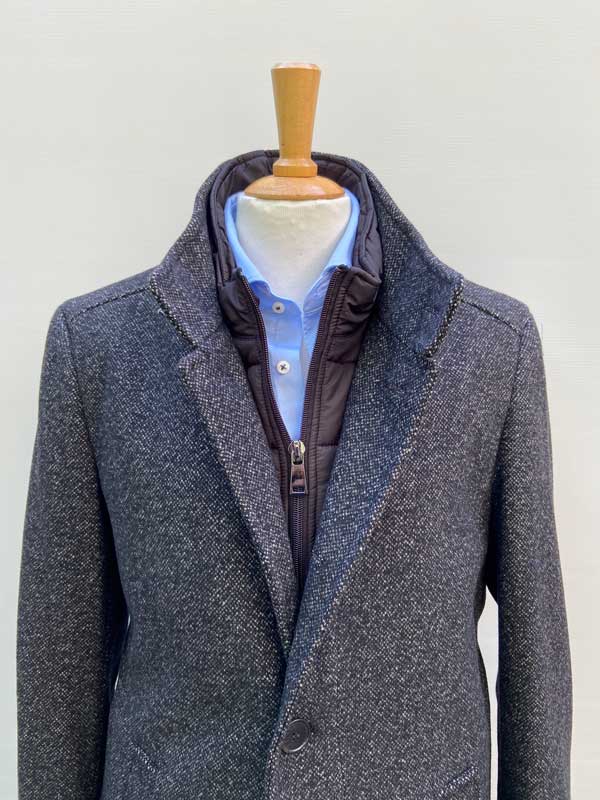 Duke’s Forest Overjas Met Kraag Inzet Grijs Mellée