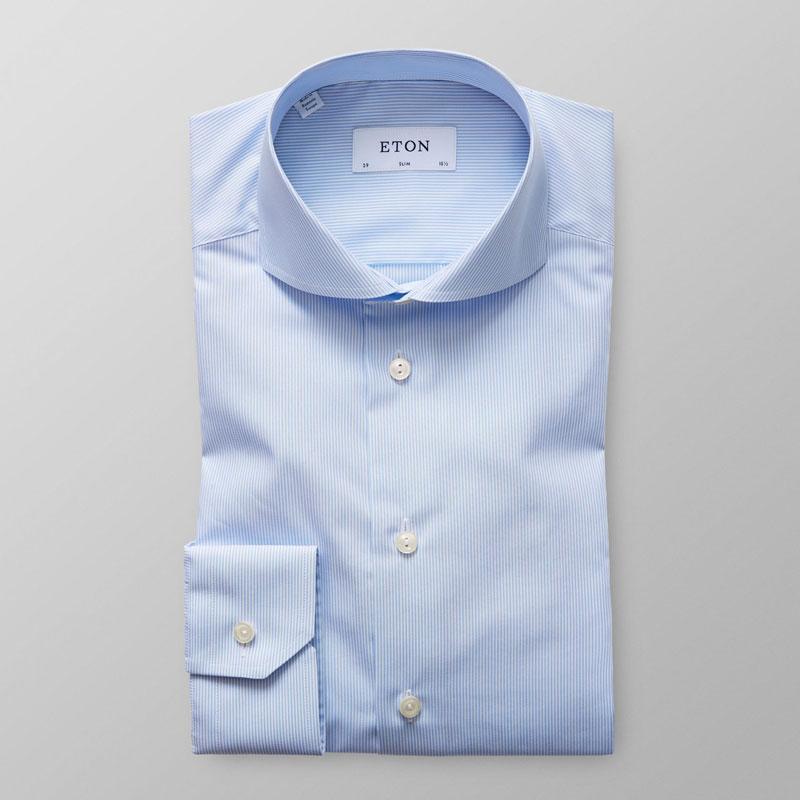 Lightblue striped poplin shirt
