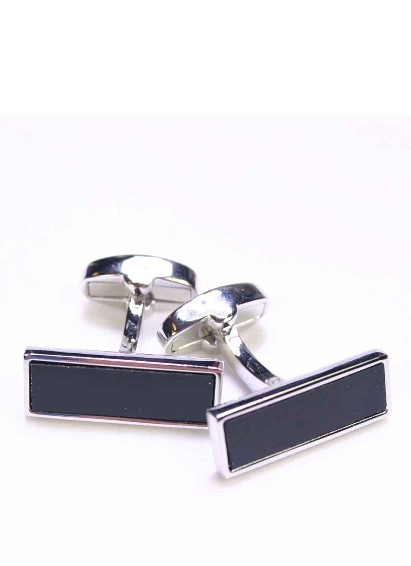 Manchetknoop, zwarte inleg