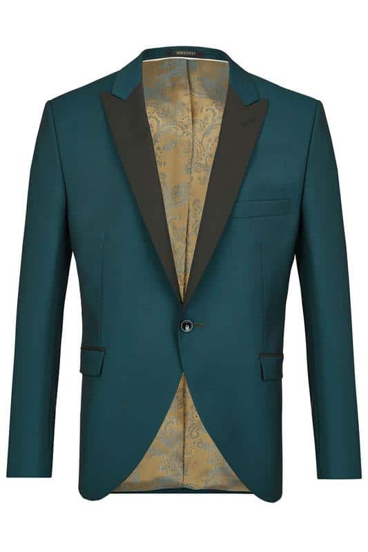 Smoking, Donker Groen opgesneden revers in wol mohair