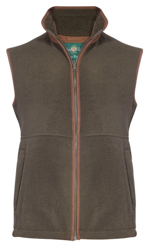 Fleece Waistcoat In Green - Classic Fit