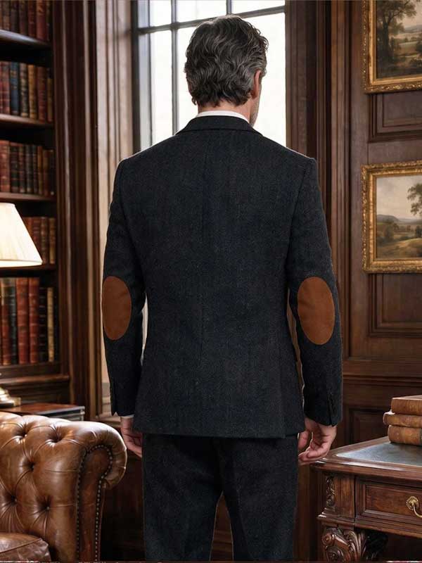 Harris Tweed Jacket "London" In Charcoal - Afbeelding 2