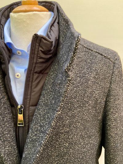 Duke’s Forest Overjas Met Kraag Inzet Grijs Mellée - Afbeelding 3