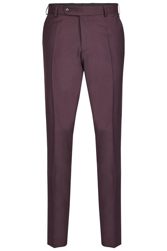 Smoking, Bordeaux rood opgesneden revers in wol mohair - Afbeelding 6