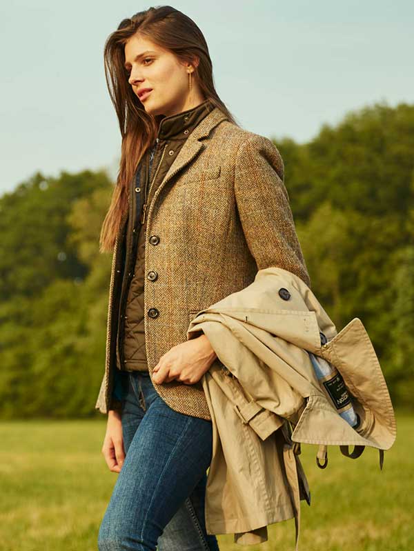 Harris Tweed Dames Jasje Carola In Sand Herringbone - Afbeelding 2