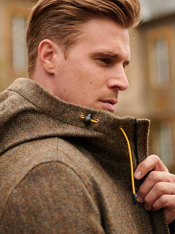 Harris Tweed Parka Finsbay In Evergreen - Afbeelding 4