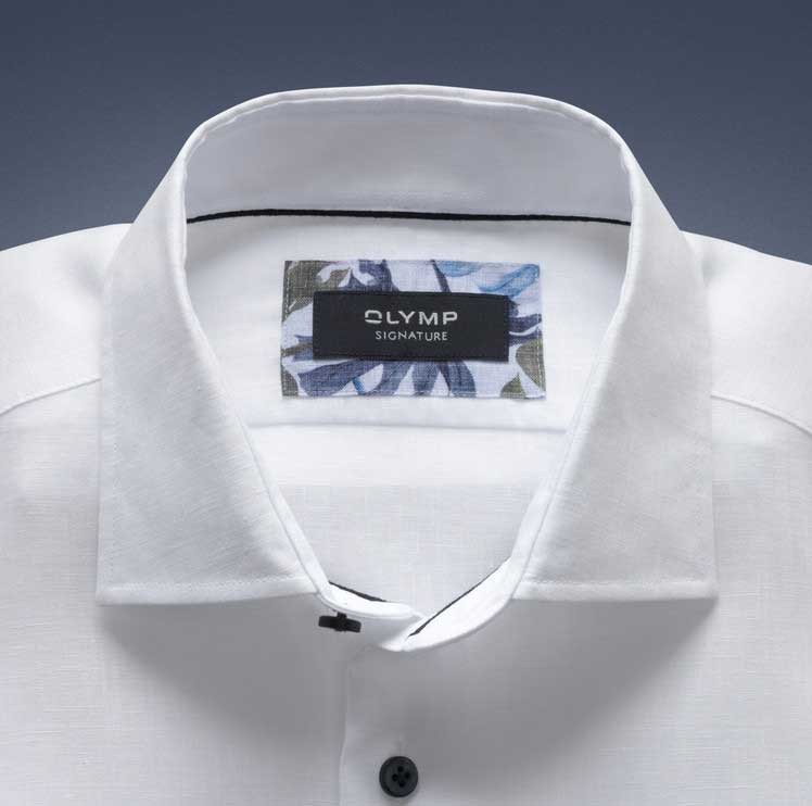 OLYMP SIGNATURE  Tailored Fit, Linnen Overhemd, SIGNATURE Kent, Wit - Afbeelding 2