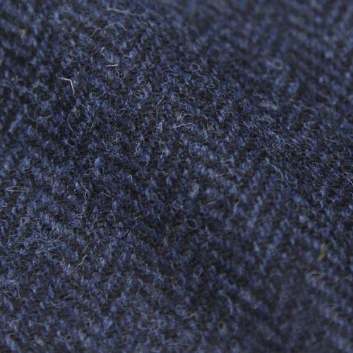 Harris Tweed Pantalon, Mens Tweed Trousers - Navy Herringbone - Afbeelding 2
