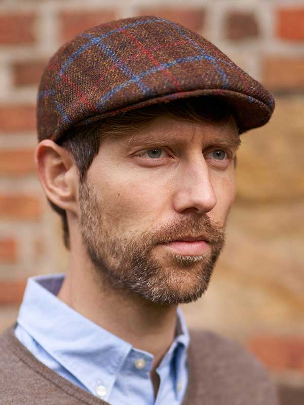 Harris Tweed Flat Cap Henry In Lord's Overcheck