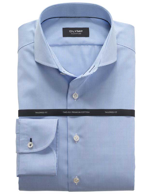 OLYMP SIGNATURE, tailored fit, Cutaway, Bleu