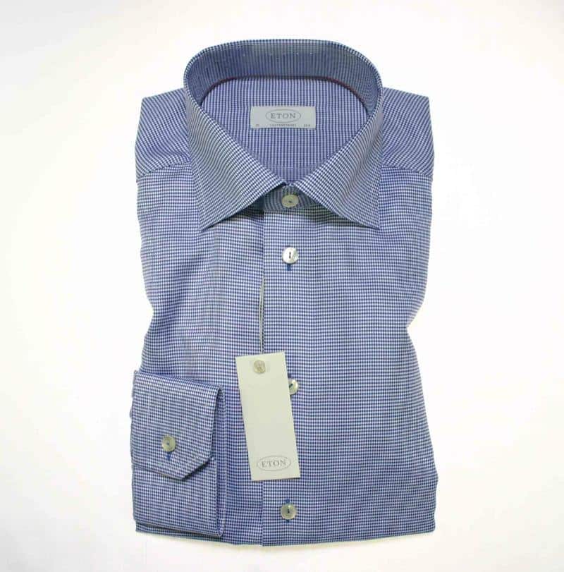 Shirt Blauw pepita ruitje - Afbeelding 2