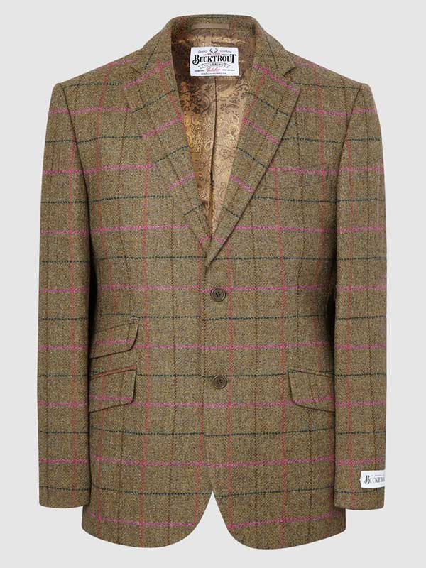 Tweed kostuum Groen Met Roze Overruit - Afbeelding 2
