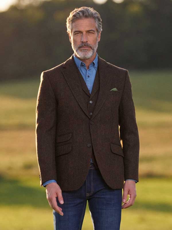 Harris Tweed Jacket "London" In Multicolor - Afbeelding 2
