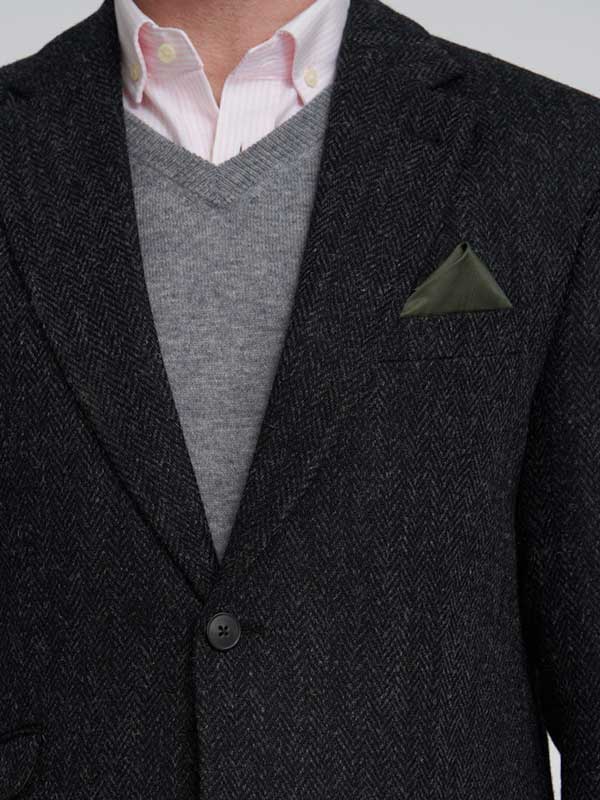 Harris Tweed Jacket "London" In Charcoal - Afbeelding 6