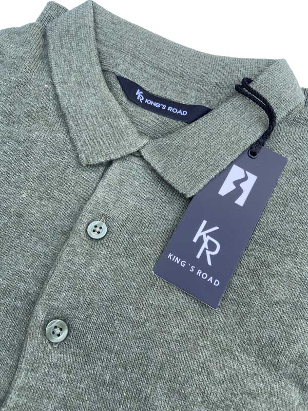 Katoenen Polo Lange Mouw Groen - Afbeelding 3