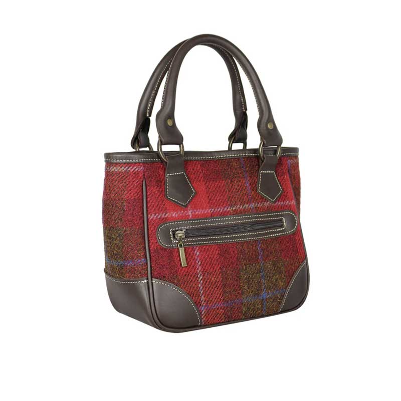 Harris Tweed York Handbag Red Check - Afbeelding 2