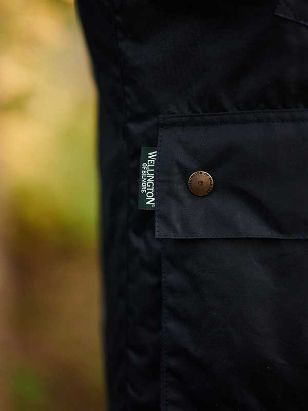 Wellington Waterafstotende Wax jas Blauw - Afbeelding 2