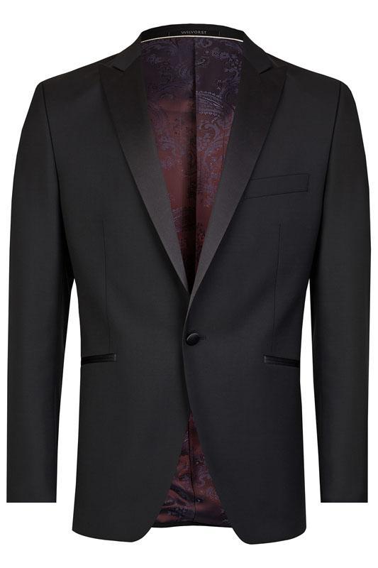 Smoking, Zwart opgesneden revers in wol mohair