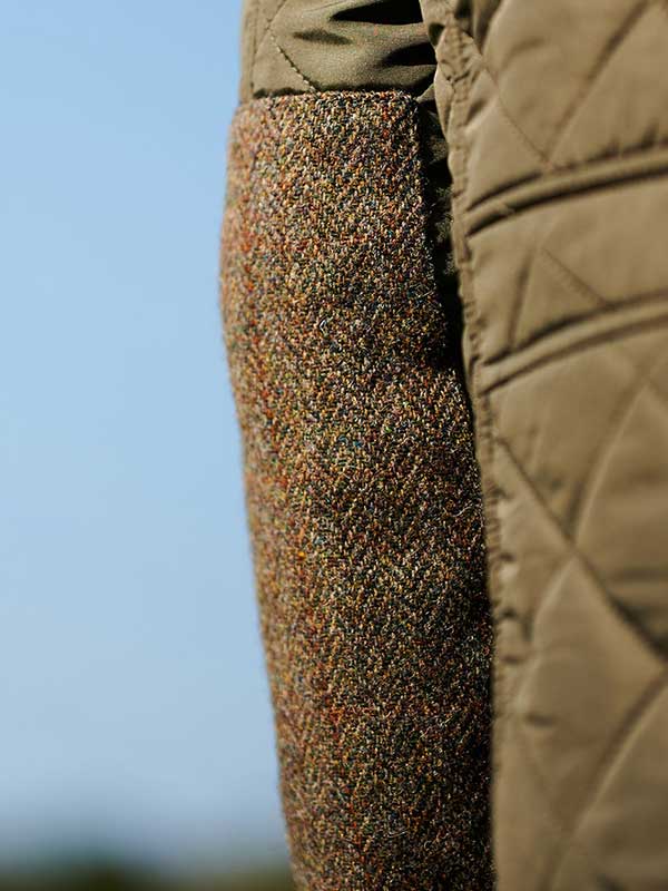 Dames Steppmantel Gabby Met Tweedbekleding In Olive - Afbeelding 3