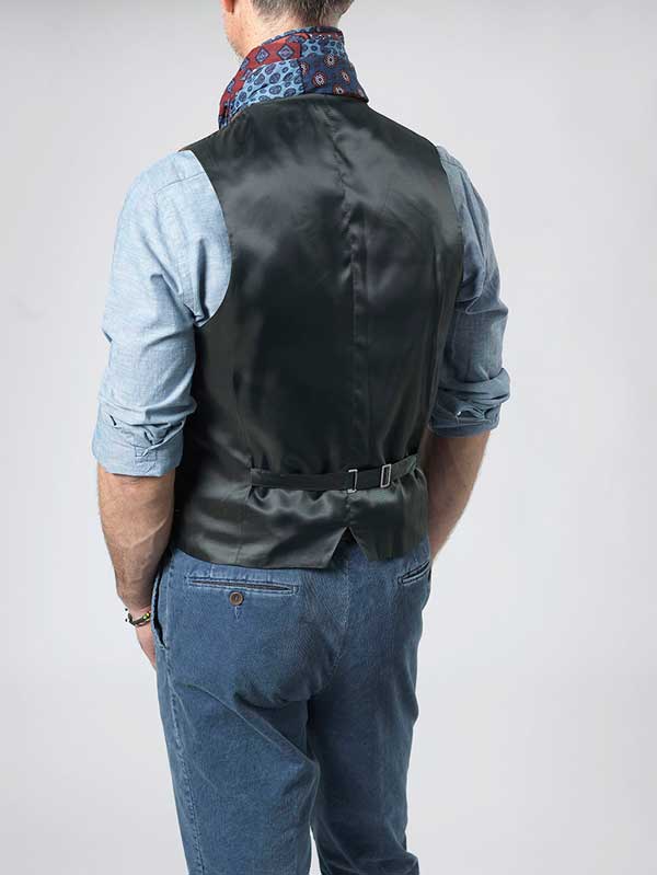Harris Tweed Vestje "Tailor" Zonder Revers In Country Classic - Afbeelding 3