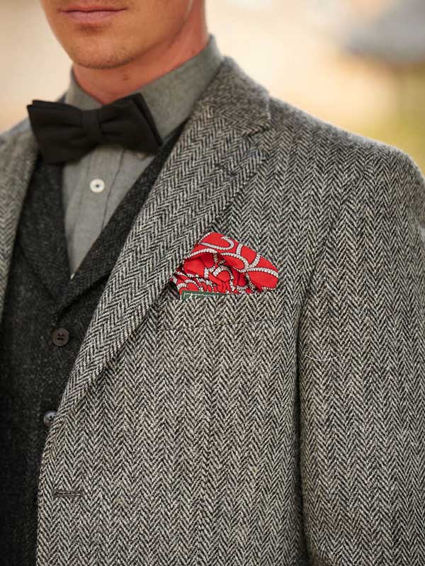 Harris Tweed Jacket London In Black Herringbone - Afbeelding 2