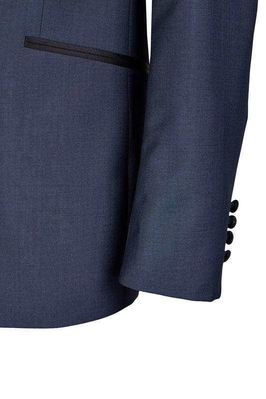 Smoking, Blauw opgesneden revers in wol mohair - Afbeelding 4
