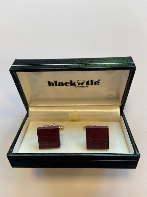 Manchetknopen Hout Vierkant