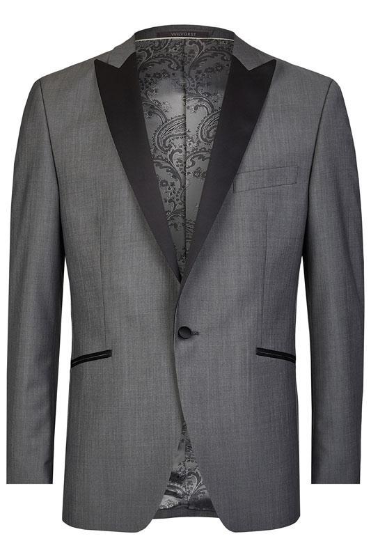 Smoking, Grijs opgesneden revers in wol mohair