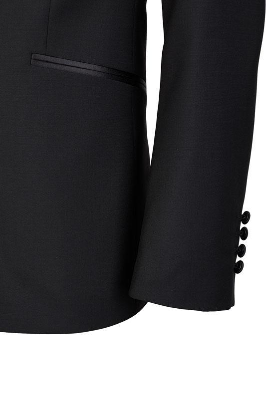 Smoking, Zwart opgesneden revers in wol mohair - Afbeelding 4