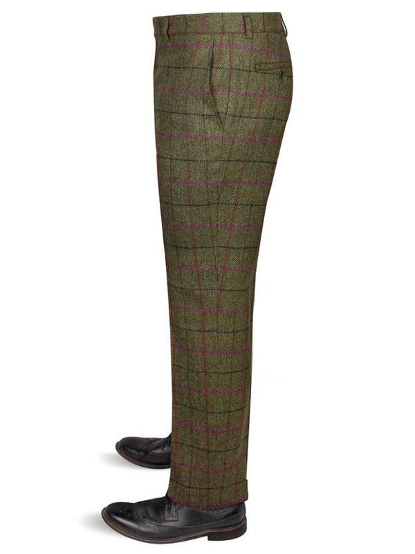 Tweed kostuum Groen Met Roze Overruit - Afbeelding 6