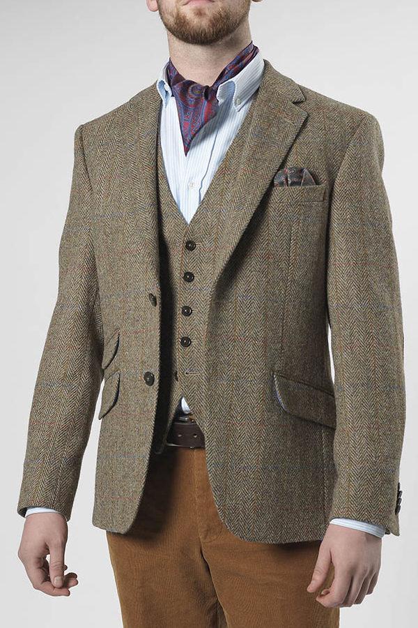 Harris Tweed Jacket London In Light Green - Afbeelding 2