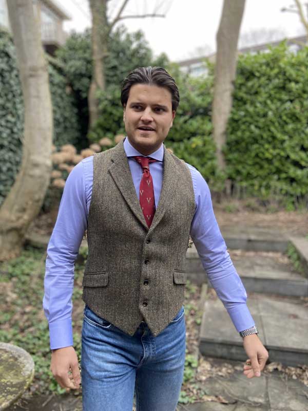 DF Harris Tweed Waistcoat 670 - Afbeelding 2