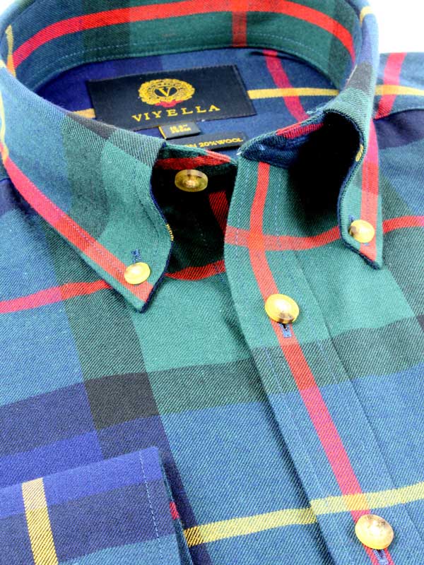 Viyella 80/20 House Check Classic Fit Shirt with Button Down Collar - Afbeelding 2