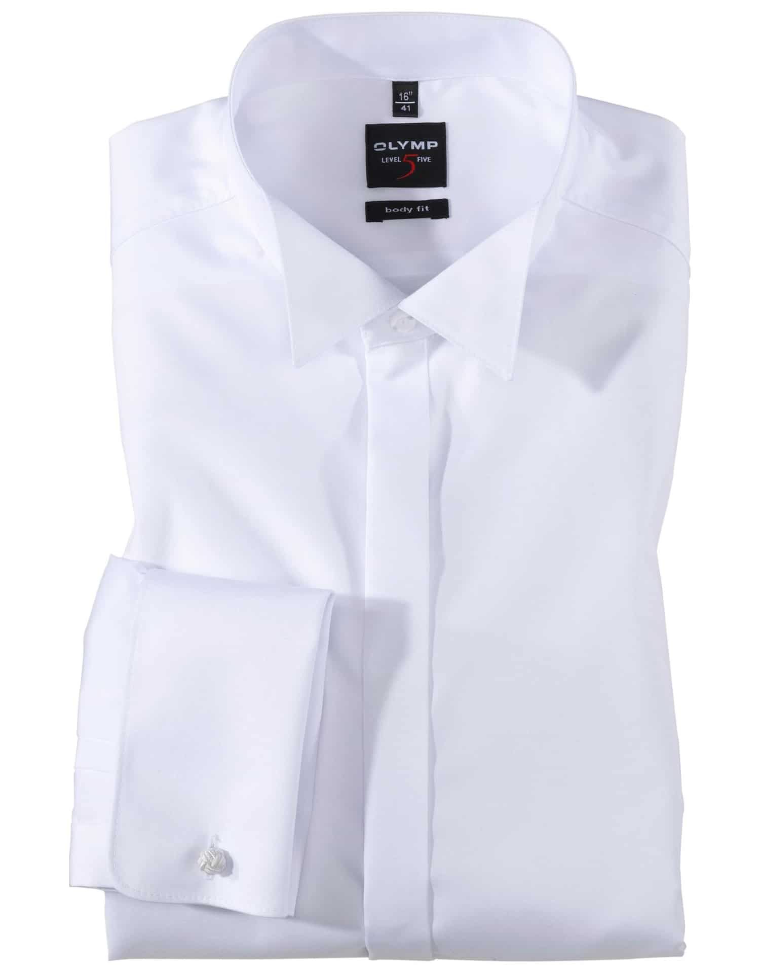 Smokingshirt, Opstaande Boord Body Fit