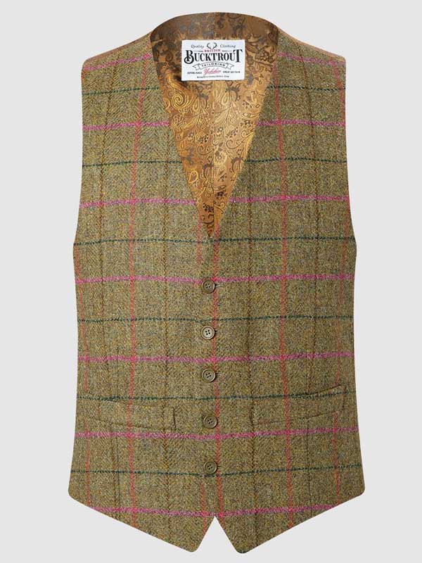 Tweed kostuum Groen Met Roze Overruit - Afbeelding 7