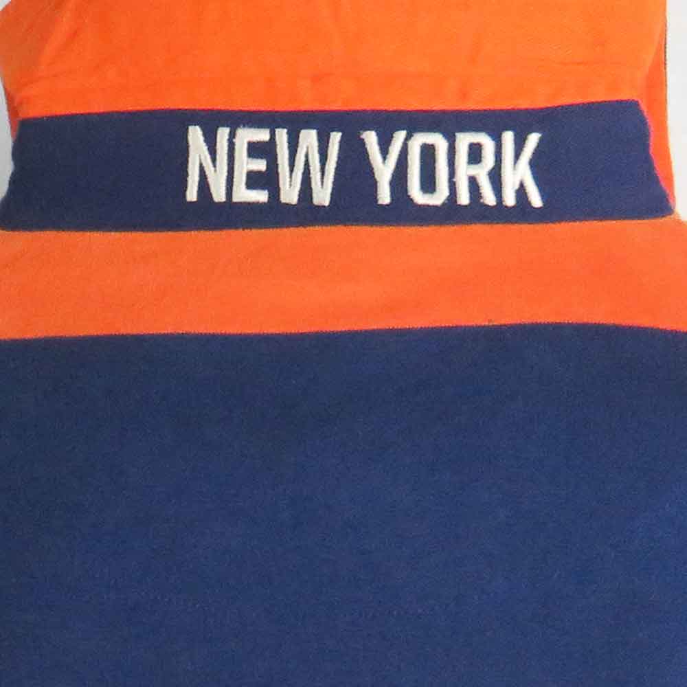 Rugby United New York Navy Orange Hooped Rugby Shirt - Afbeelding 3