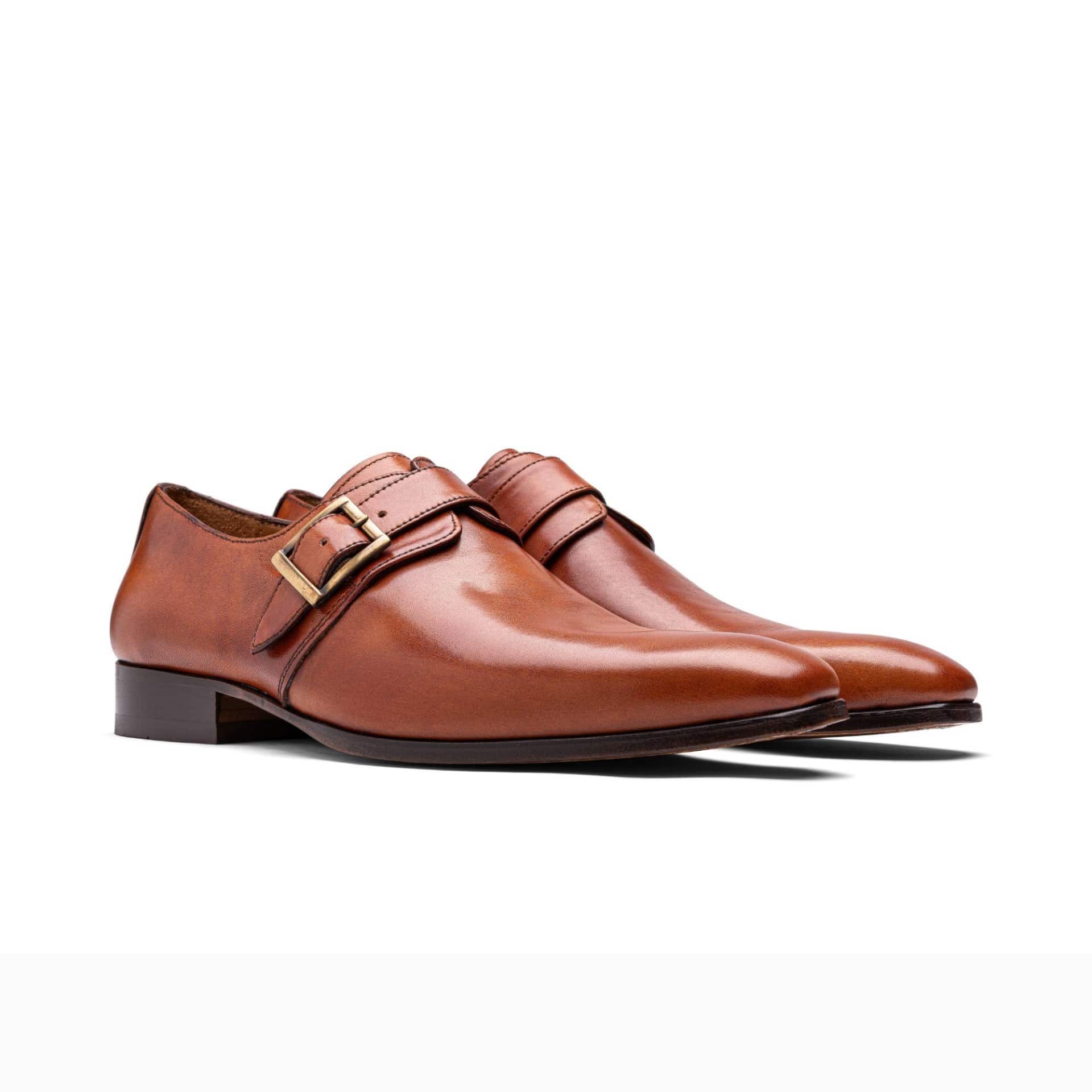 Paulo Bellini Buckle Shoe Belluno Leather Cognac - Afbeelding 2