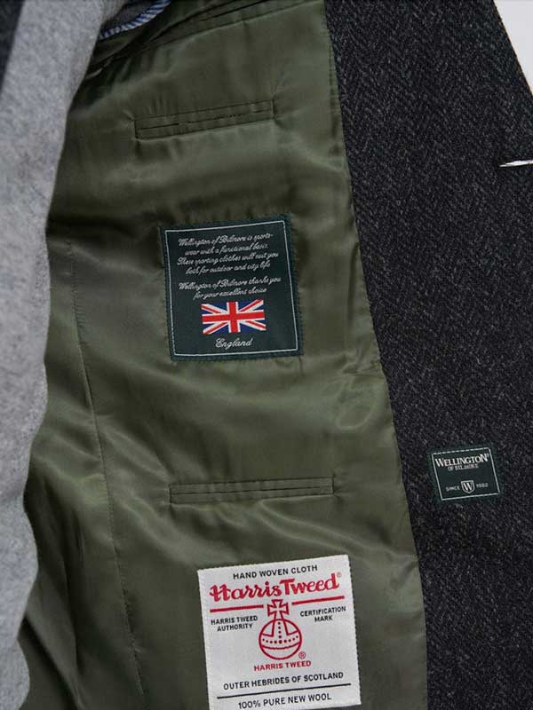 Harris Tweed Jacket "London" In Charcoal - Afbeelding 5