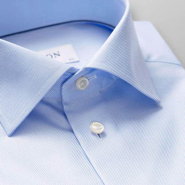 Light blue textured twill shirt - Afbeelding 2