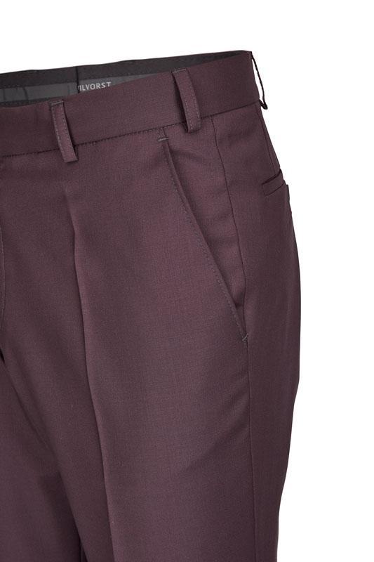 Smoking, Bordeaux rood opgesneden revers in wol mohair - Afbeelding 7