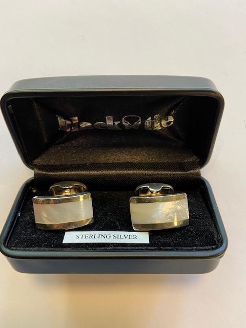 Manchetknopen Luxe Sterling Silver met Paarl moer