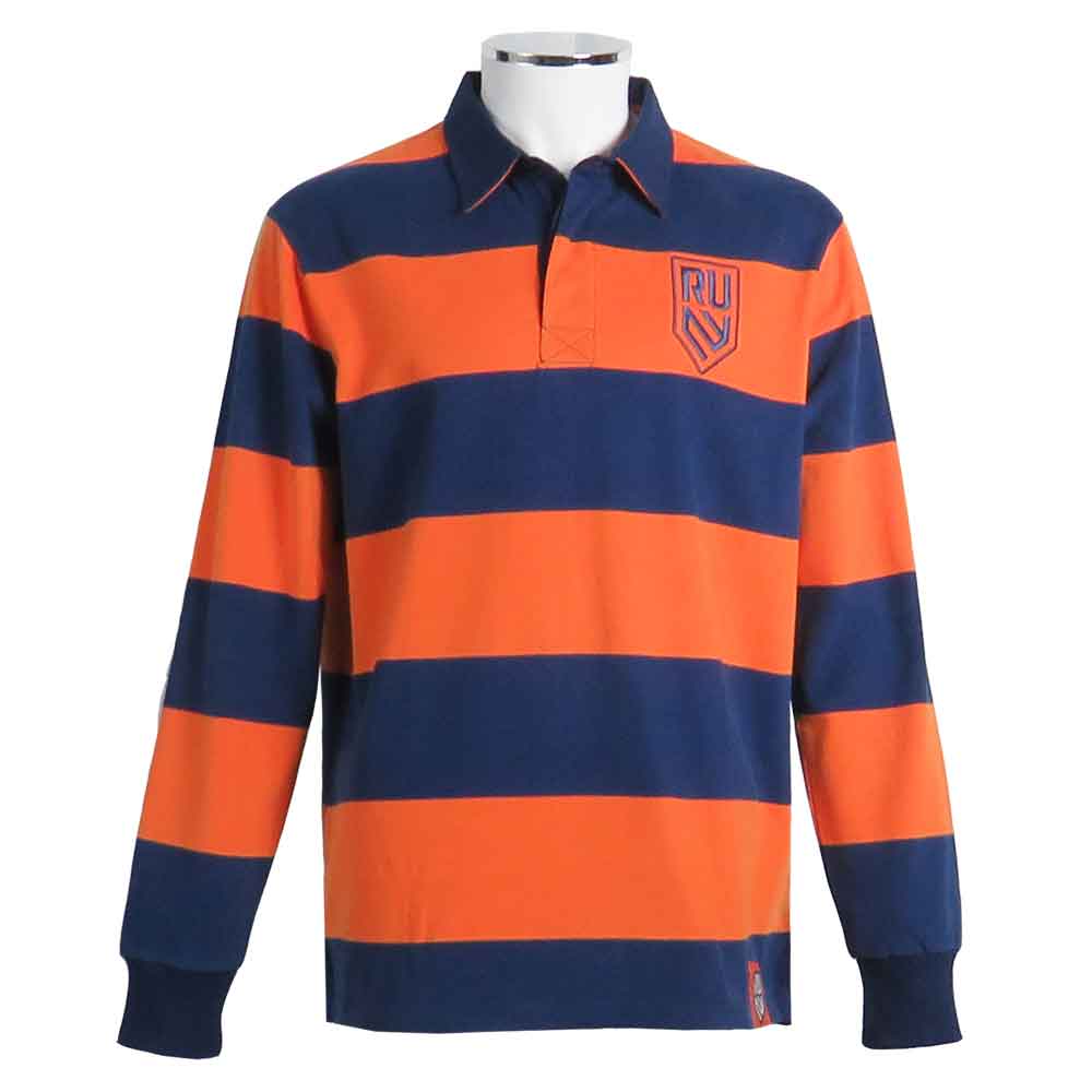 Rugby United New York Navy Orange Hooped Rugby Shirt
