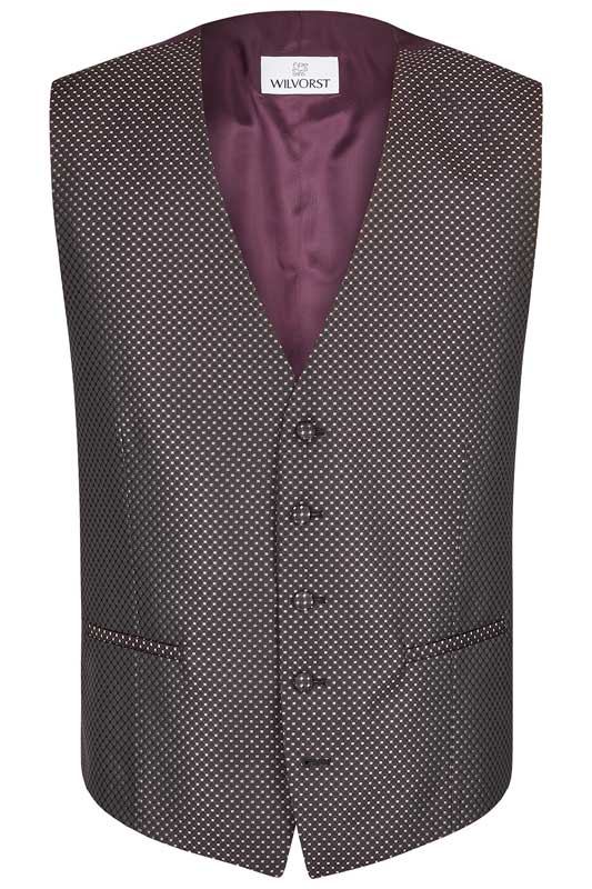 Smoking, Bordeaux rood opgesneden revers in wol mohair - Afbeelding 8