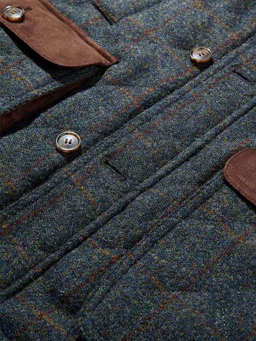 Harris Tweed Gilet, Bodywarmer blue - Afbeelding 2