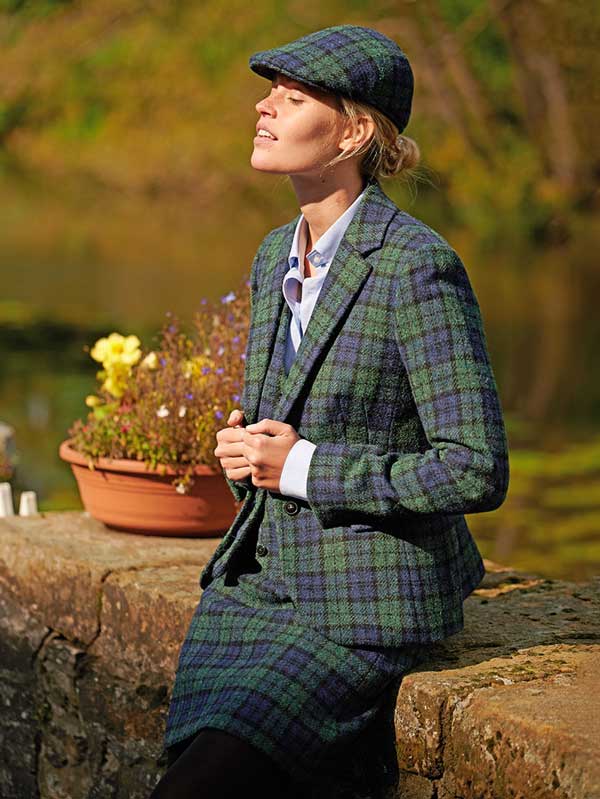 Harris Tweed Dames Rok In Blackwatch