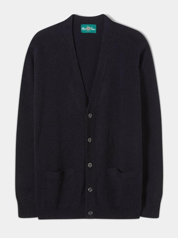 Cornwall Lambswool Cardigan in Navy - Classic Fit
