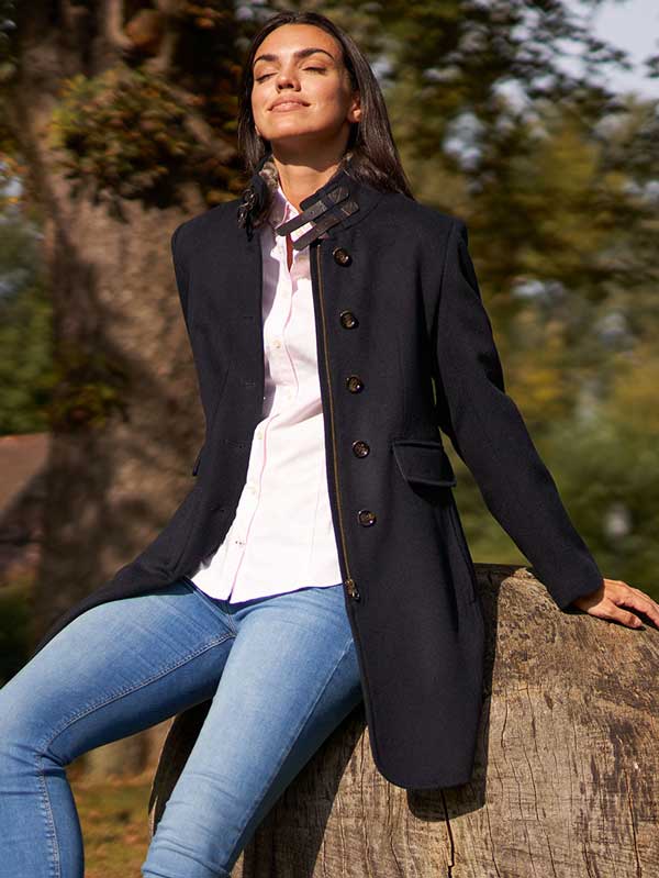 DamesJas Paula In Wol-Kasjmier In Navy