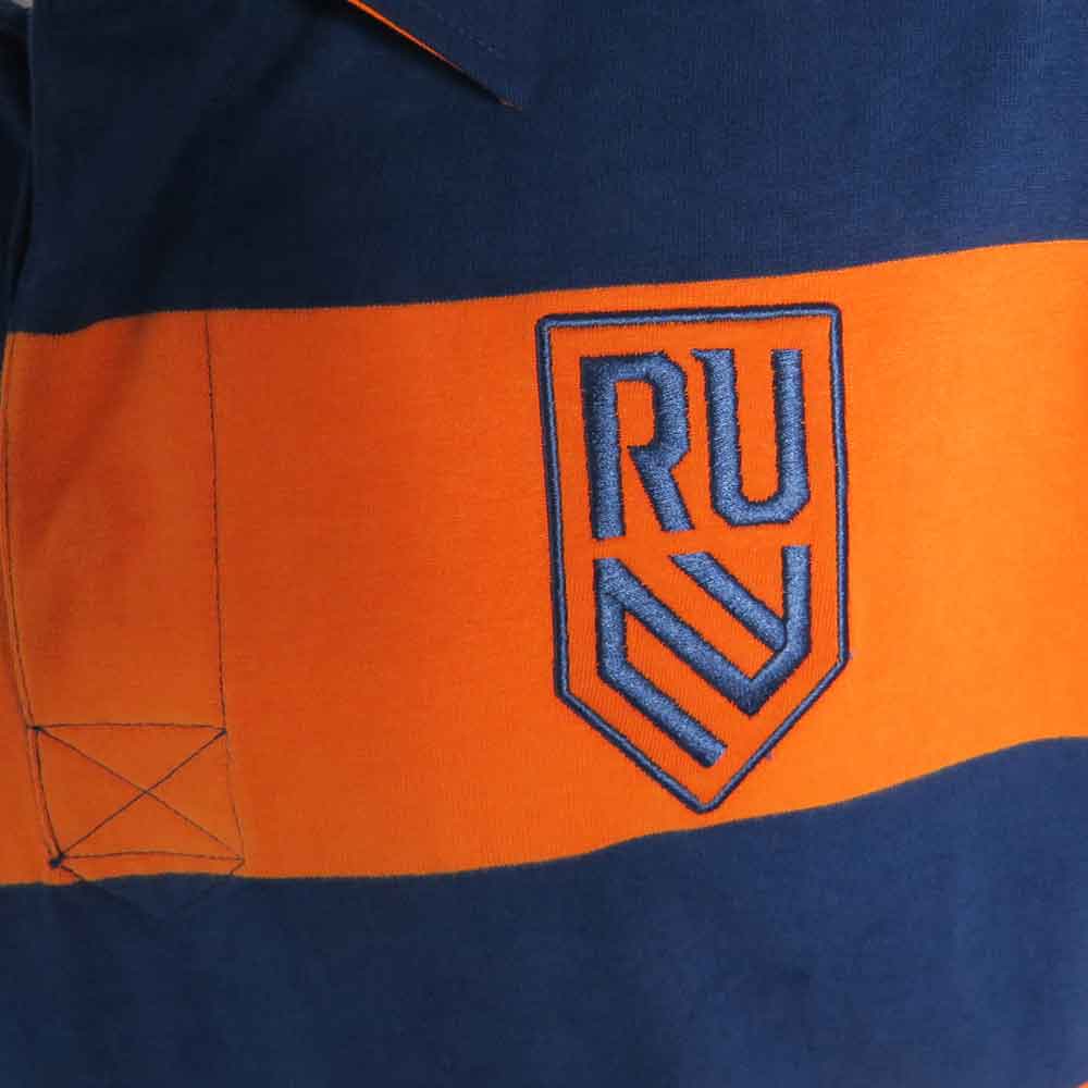Rugby United New York Navy Orange Hooped Rugby Shirt - Afbeelding 4
