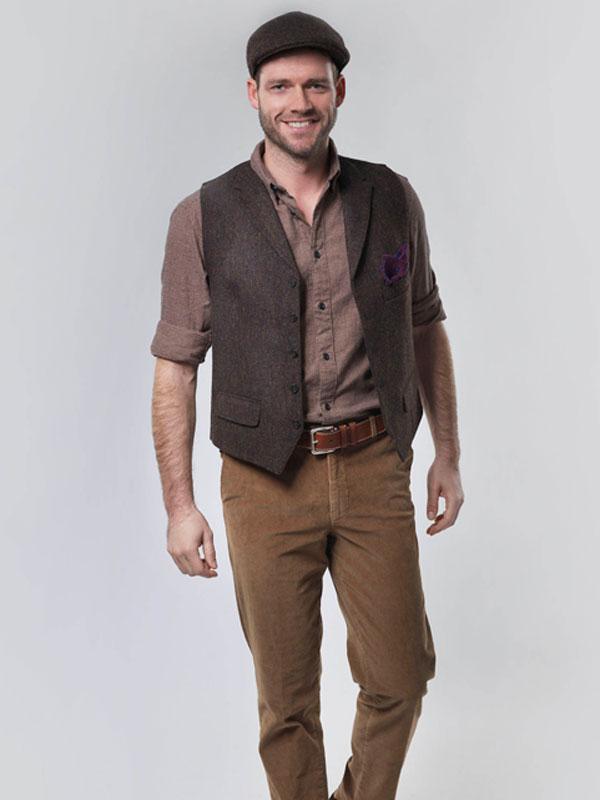 Harris Tweed Vestje Wales Met Rever In Multicolor - Afbeelding 3